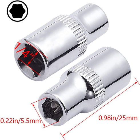 Utoolmart 2 Pcs 1/4 Inches Drive 6-Point Shallow Socket, 5.5mm Metric Chrome Vanadium for General Repairs by Utoolmart
