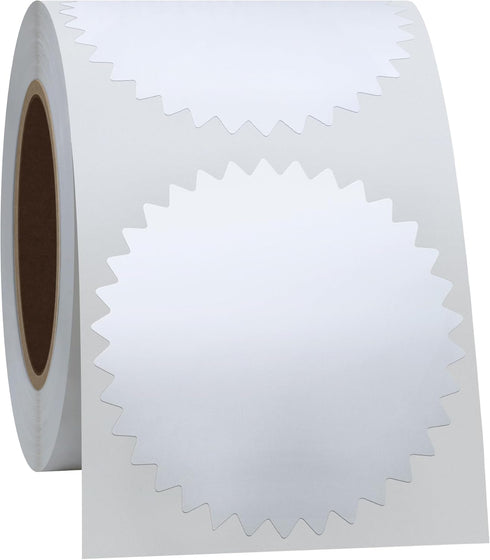 Hybsk 300pcs Silver Metallic Certificate Sealing Labels with Serrated Edge for Awards and Legal Embossing