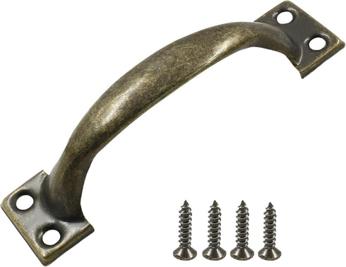 4 Pcs Bronze Pull Handles, Vintage Style Barn Door Handles, Metal Gate Pull Handle for Drawer Dresser
