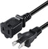 2-Pack Polarized USA Outlet Saver Power Extension Cord, 125V 10A, 2-Prong 2 Outlets, 1.6ft/50cm