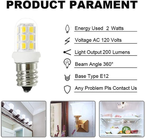 XRZT Bulbs 15W C7 E12 Bulbs Bulbs Bulb 6000K Non-Dimmable 5-Pack Salt Lamp Led Night Light Candelabra Light