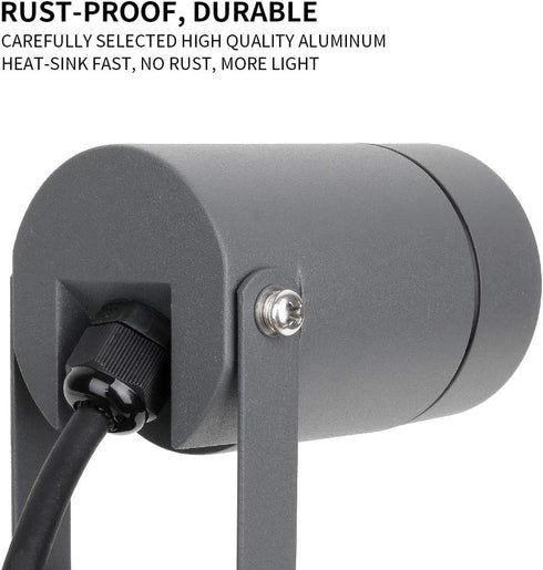 6W GU10 Bulb 110V 3000K IP65 5ft DAWALIGHT Outdoor Spot Light, Landscape Lighting Spotlight for Yard, Replaceable