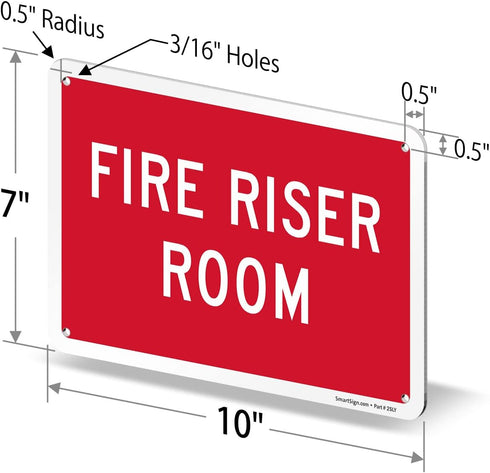 SmartSign "Fire Riser Room" Sign | Aluminum 7" x 10"