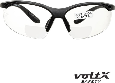voltX 'CONSTRUCTOR' BIFOCAL Reading Safety Glasses (CLEAR +3.0 Dioptre), ANSI Z87.1+ & CE EN166F