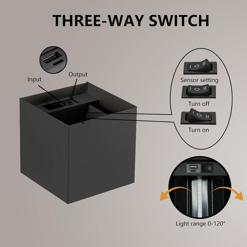 12W 6000mAh 3 Battery Operated Wall Sconces, Motion Sensor Light Indoor, Wall Lights Rechargeable, Colors Adjustable