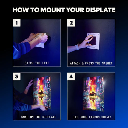 3-Pack Displate Magnetic Wall Mount Kit for Hanging Pictures, Peel & Stick Wall Magnets with Safe Removable Adhesive