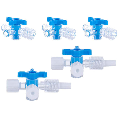 6pcs Disposable Medical Valve 3-Way Stopcocks with Luer Connections Male Lock for School Projects, Hobbies DIY Experimental Research Projects