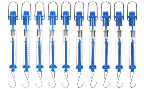 QWORK Spring Scale 10 Pack 20N Transparent Spring Balance Hanging Tube Spring Scale