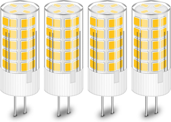ZHENMING G4 LED Bulbs, 110V-130V, G4 Bi-Pin Base Spotlight Lighting, Dimmable 5W Warm White 3000K, Pack of 4