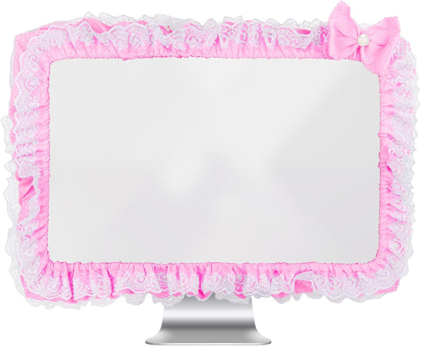 23"-27" Lovely Cute Computer Monitor Cover with Lovely Cute Elastic Pen Pocket