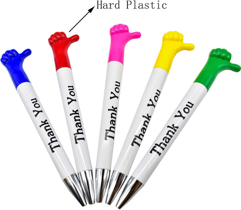 Maydahui 25 PCS Thank You Greeting Gift BallPoint Pens, Cute Thumbs Up Pens for Employee Appreciation (Black & Blue Ink)