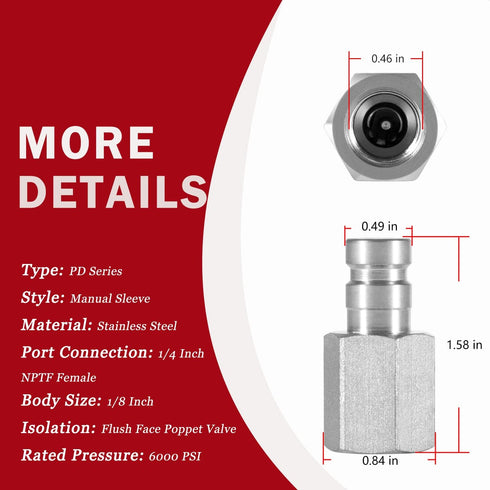 Camoo PD342 Series Steel Test Port and Diagnostic Equipment Quick Nipple with Female Pipe Thread