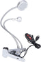 Zerodis Dimmable LED Desk Lamp, Adjustable USB Clip Desk Lamp with 10 Gear Double Head for Bedroom Reading