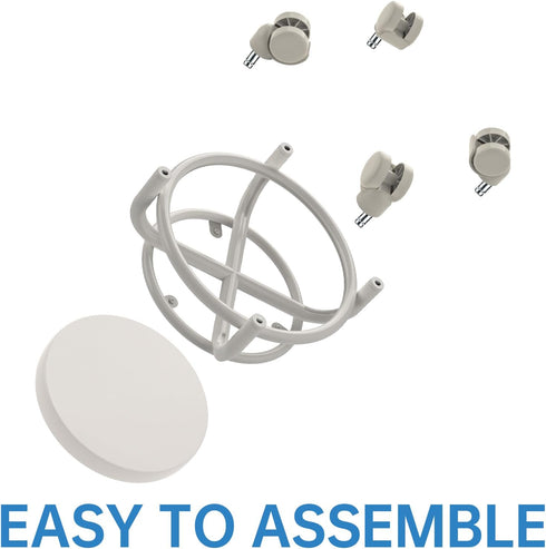 NiHome Low Roller Seat Universal Wheel Rolling Stool with Thick Metal Frame, 360° Swivel Wheels, Quick Assembly (White)