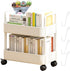 Erice 2 Cart Organizer, Rolling Storage Cart, Bookcase with Wheels Tiers Strong Load Bearing Capacity Durable and Long