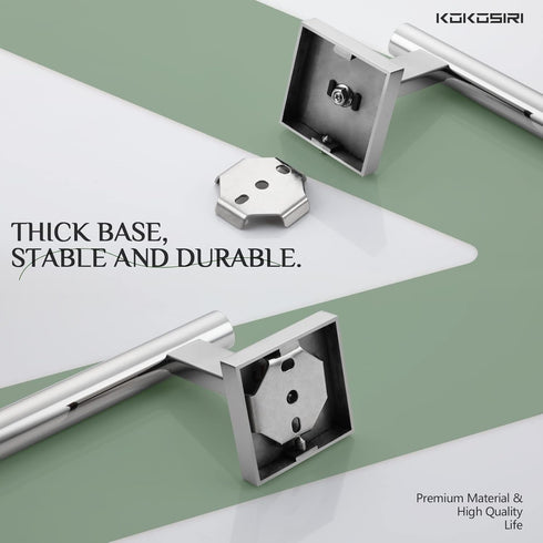 2 Pack, B3008CH-P2 KOKOSIRI Hand Towel Bar Chrome Bathroom Towel Rail Holder Kitchen Paper Holder Wall Mounted Toilet