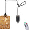SIJINCHEN Battery Operated Chandelier with Remote, Outdoor Hanging Pendant Light with Warm White