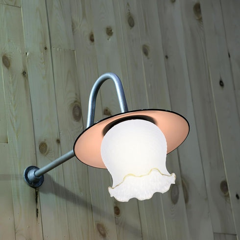 E27 OSALADI Frosted Glass Lamp Shade Replacement, Flower Shaped Light Cover Modern Style Chandelier Lamp Shade Ceiling