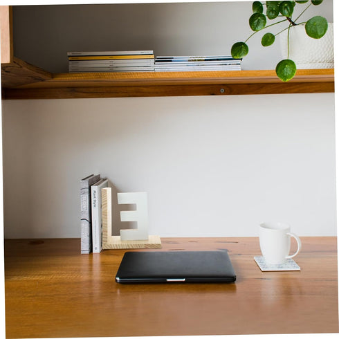 DOITOOL Elegant Wooden Bookends - Decorative Desk Book Organizer