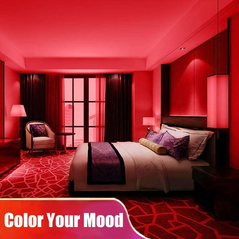 YM E-Bright Red LED Strip Lights - 5M / 16.4Ft 600SMD - Waterproof IP68 Flexible Light Strip with 5A Power Adapter