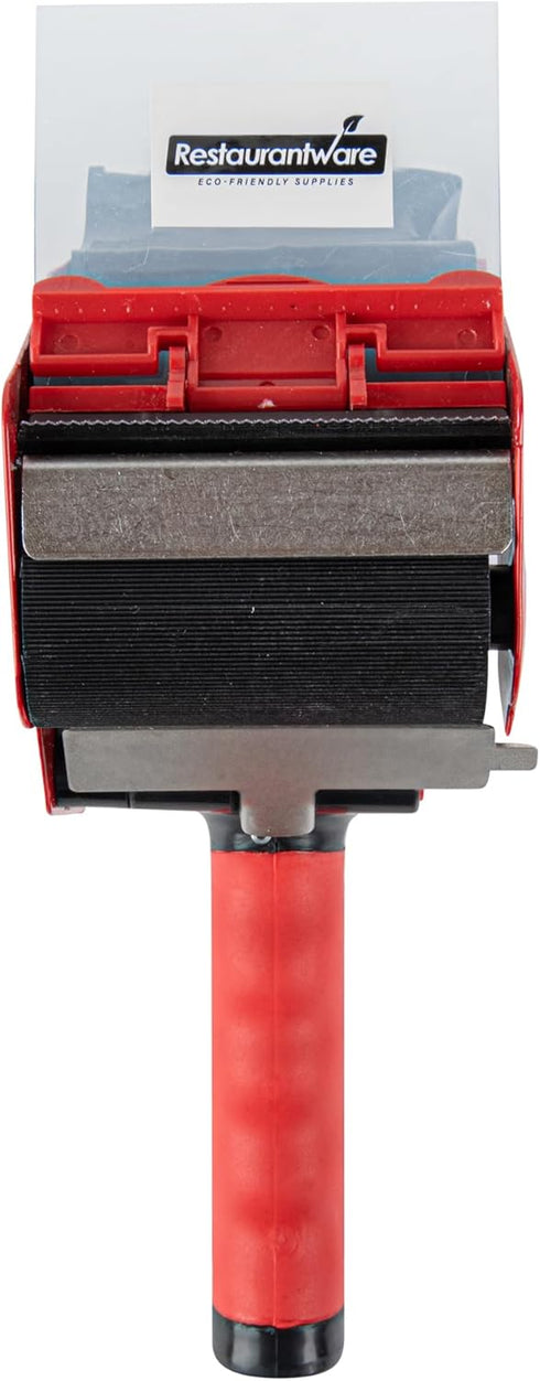 Restaurantware RW Base 3 Inch Heavy-Duty Tape Dispenser Gun, Red Iron Handheld for Carton Sealing