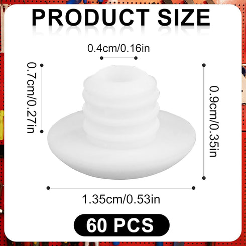 60pcs Pegboard Hook Locks, Pegboard Hook Stop Locks Fit for 1/4in Pegboard Hook Accessories Pin Tool Organizer Pegboard Hook Security Locks for Hanging Stopping Hooks from Falling Off(White)