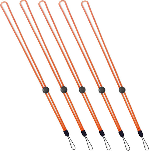YOUOWO 5 Pack Orange Adjustable Lanyards - Neck Strap for Keys, Pen, Phone, ID Badges, USB Sticks, Whistles