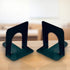 School Smart Non-Skid Steel Bookend Set, 6 x 9 Inches, Black, Set of 2