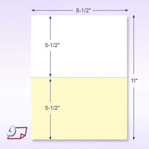 NextDayLabels Pack of 500 Sheets | 8-1/2 x 11" 2 Part Perforated Paper for Invoices, Receipts (White/Yellow)
