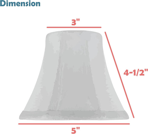 Aspen Creative 30035-2A, 3" 5" 4-1/2" Set 2 Bell Clip-On Chandelier Lamp Shade, Off-White, Top x Bottom x Slant Height