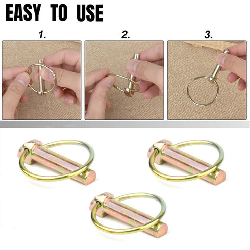 6 PCS 7/16 Lynch Pin Assortment Kit, Heavy Duty Linch Pins for Farm Tractors, Trailers, Mowers