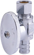 1/2 in. Chrome-Plated Brass PEX Barb x 3/8 in. Compression Quarter-Turn Straight Stop Valve Jar (6-Pack)