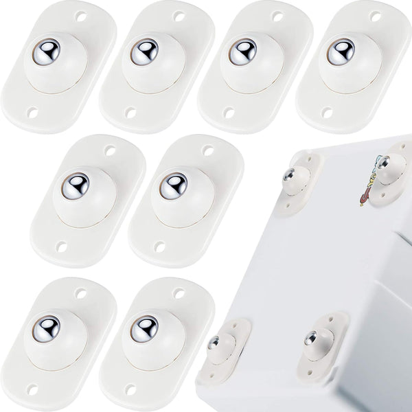 Honoson Self Adhesive Caster Wheels Appliance Rollers for Kitchen Appliances (8 Pcs, White)