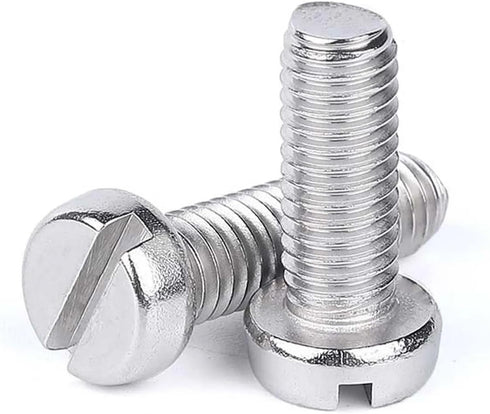 RQNKJJCE 2/4/10/25/50pcs M1.6 M2 M2.5 M3 M4 M5 M6 M8 M10 GB65 304 Bolt(14mm,10Pcs M4) Stainless Steel Slotted Flat