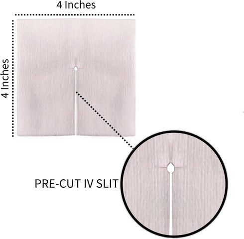 4 4 (150 Pack) 6-Ply Vakly Sterile Split Gauze x in Drain Sponges with Precut Slit, Absorbent Non-Woven Dressing