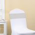 JKDMJF 50 Pack Stretch Spandex Silver Gray Chair Sashes Bows - Universal Chair Bands with Silver Buckle for Wedding