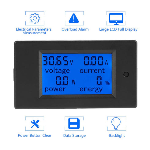 PZEM-051 LCD Display Digital Electric Power Energy Meter, DC 6.5-100V, Built-in Shunt (50A Shunt)