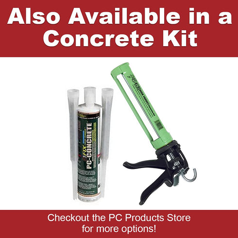PC Products 70086 PC-Concrete Two-Part Epoxy Adhesive Paste, 1.4 oz in Applicator Syringe, Gray