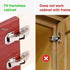 4-Pack Hidden Hinges for Cabinet Doors, Concealed Surface Mount Hinges for Frameless Cabinets