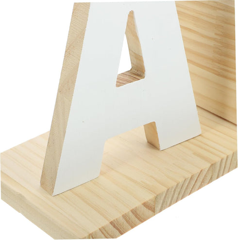 KALLORY Letter a Shaped Wooden Book Holder Book End for Desk Stylish Reading Organizer for Home Office Classroom