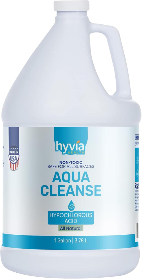Hyvia Health AquaCleanse Hypochlorous Acid 1 Gallon - Bulk All-Purpose Cleaner with HOCL, All-Natural