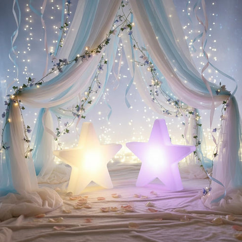 12-inch 16 4 LED Star Sign Night Light, Fun & Cute Stars Mood Lamp for Kids, RGB Colors & Modes, Rechargeable
