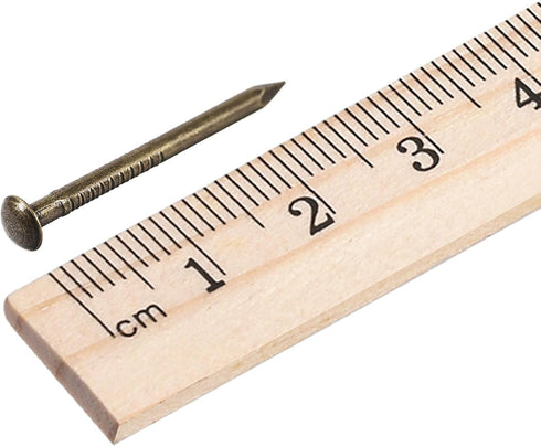uxcell Small Tiny Hardware Nails, Carbon Steel 1.8X25mm(DxL) for DIY Decorative Wooden Boxes, Bronze Tone, 500pcs