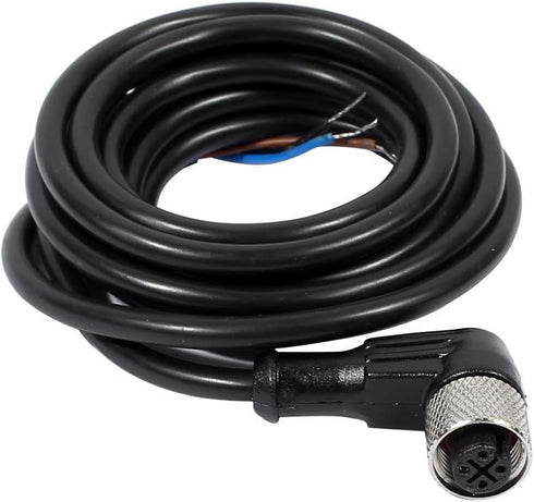 uxcell M12 2M Female Right Angle 4Pin Connector, Aviation Socket Electrical Cable