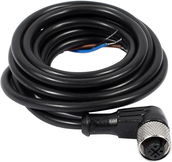 uxcell M12 2M Female Right Angle 4Pin Connector, Aviation Socket Electrical Cable