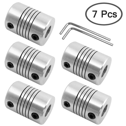 AFUNTA 5 Pcs Flexible Couplings 5mm to 8mm for NEMA 17 Stepper Motors - Compatible with Small CNC Machines & 3D Printers