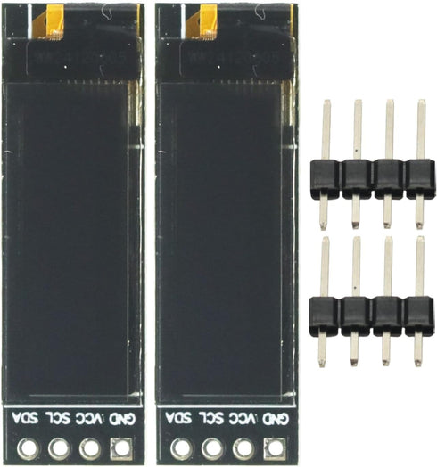 GODIYMODULES 2Pcs 0.91 Inch 128x32 I2C SSD1306 3.3V 5V STM32 OLED Screen IIC Screen White LCD OLED Display DIY OLED