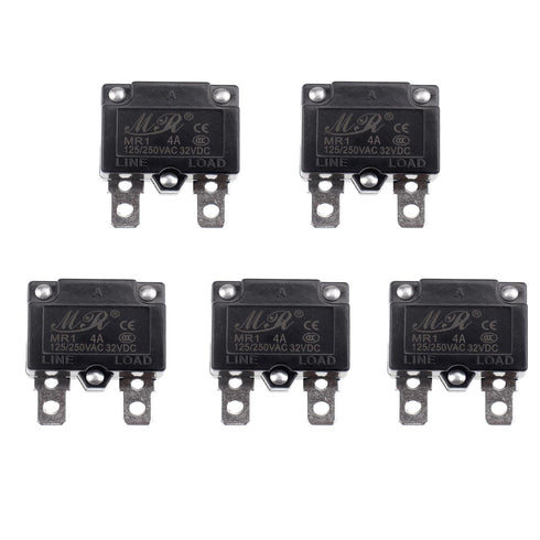 5Pcs 4Amp AUTO Reset Thermal Circuit Breaker 125/250V AC 32V DC Overload Protector Switch Relay Fuse
