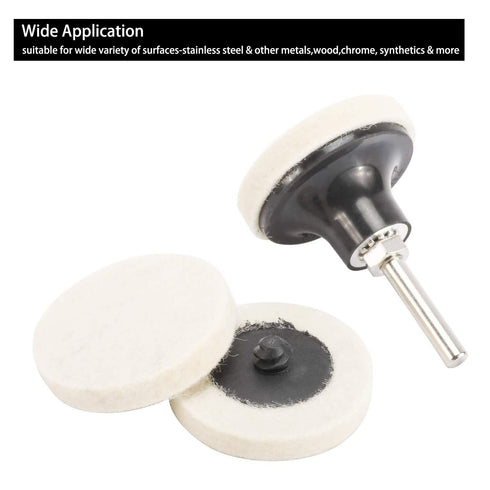 Dele 30 2" Commpressed 1 2" 1/4" Pcs of Wool Fabric Quick Change Disc Polishing Buffing Pads Wheels and Pcs of Disc Pad