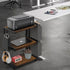 VEDECASA 2 Tier Rustic Brown Wooden Under Desk Printer Stand with Storage Bag, Mobile Printer Shelf Cart with Caster